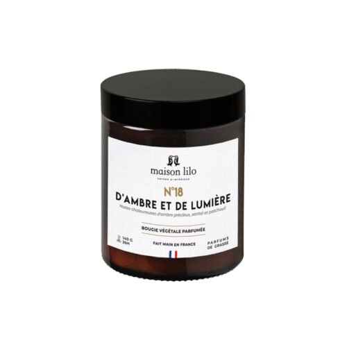 Bougie parfumée 140g (36h) D'ambre et de lumière