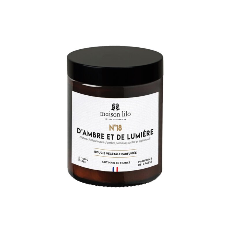 Bougie parfumée 140g (36h) D'ambre et de lumière