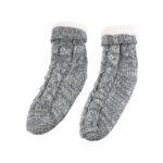 Chaussons chaussettes tricot chinés - gris chiné