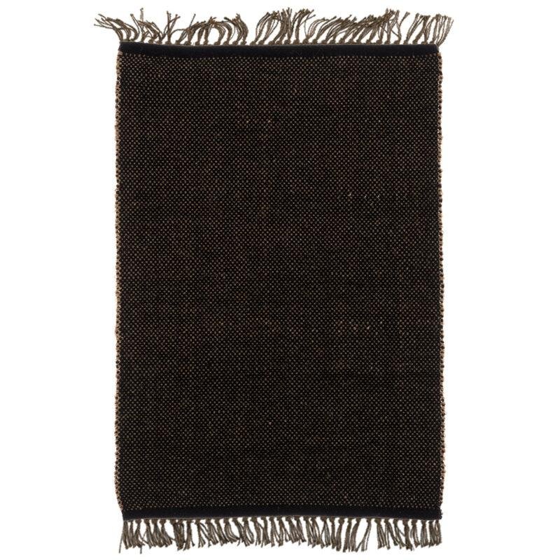 Tapis damier naturel/noir