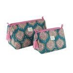 Trousse coton matelassé imprimé blockprint Jaipur - trousse maquillage