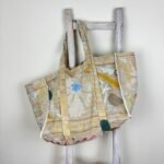 Sac cabas Havana kantha vintage brodé Suzani, coloris doux - 1
