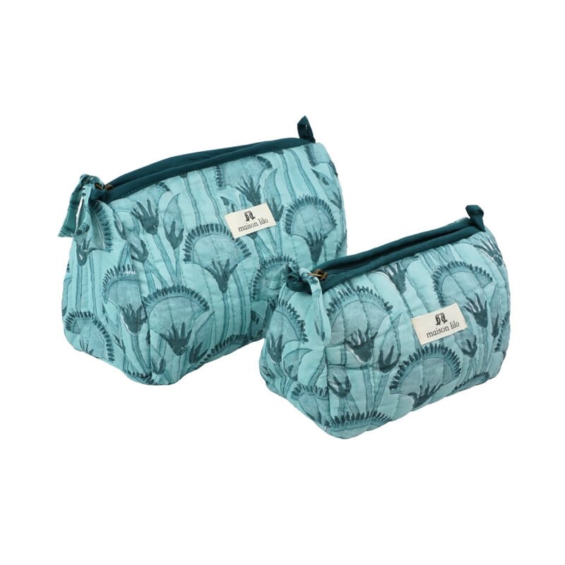 Trousse matelassée Papyrus lagon – Image 2