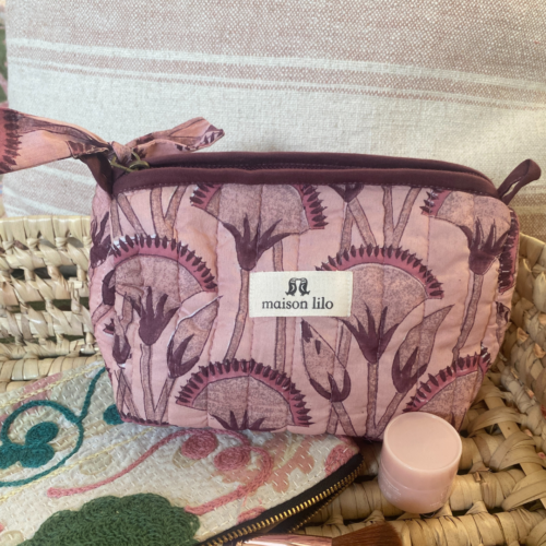 Trousses Papyrus rose lilas