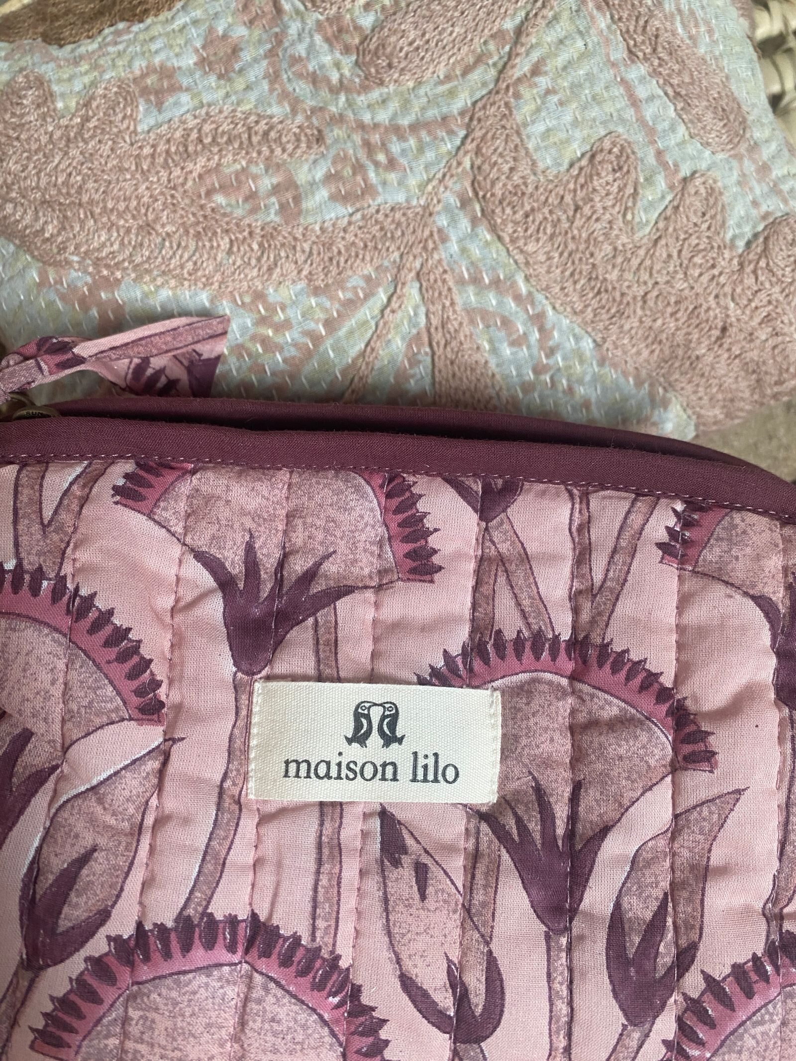 Trousse matelassée Papyrus rose lilas – Image 2