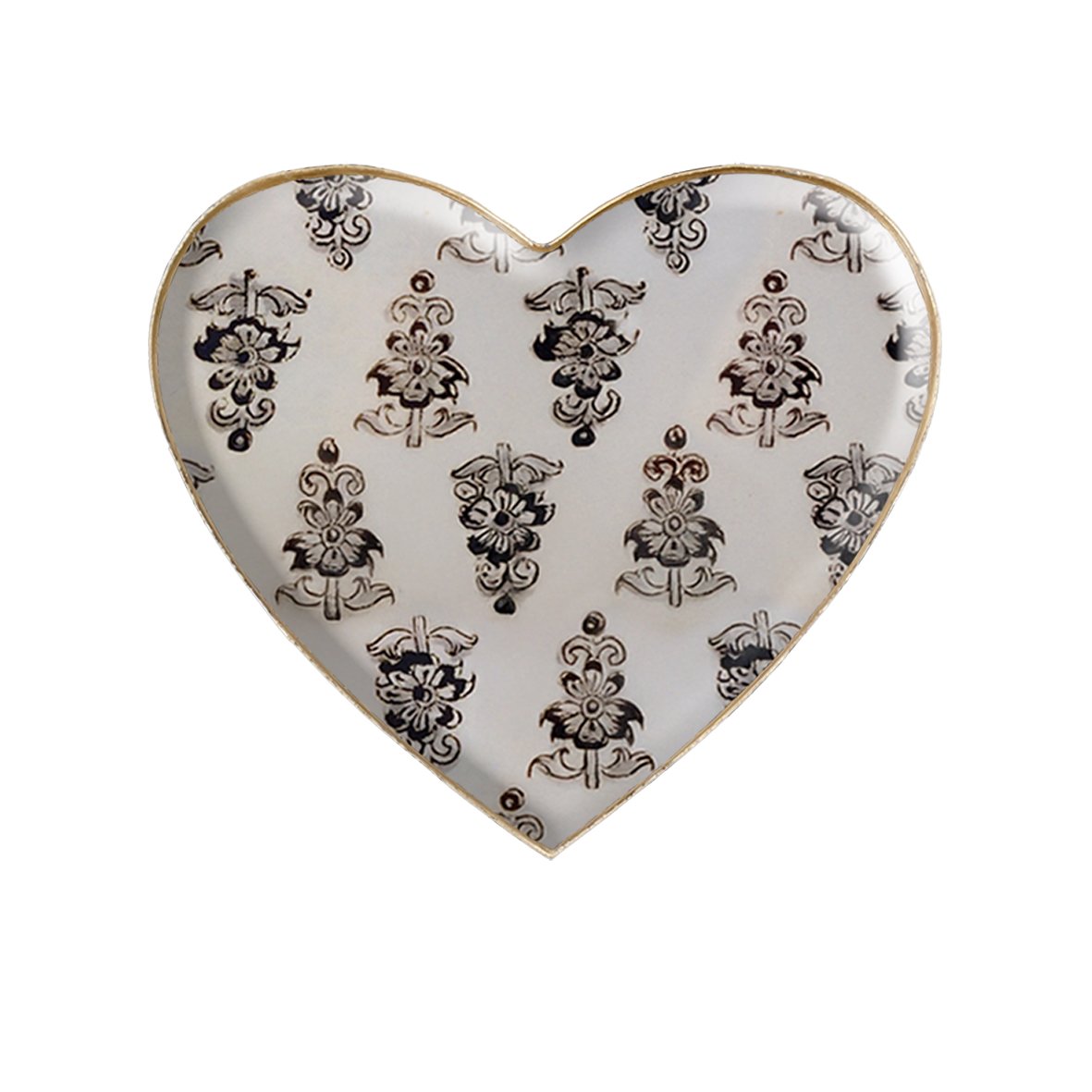 Plateau coeur métal émaillé Hoya, bordure dorée – Image 2