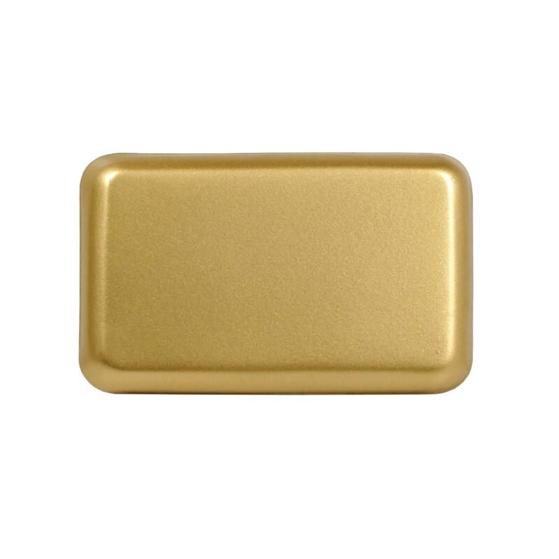 Plateau métal Zellige ocre/brick bordure dorée – Image 3