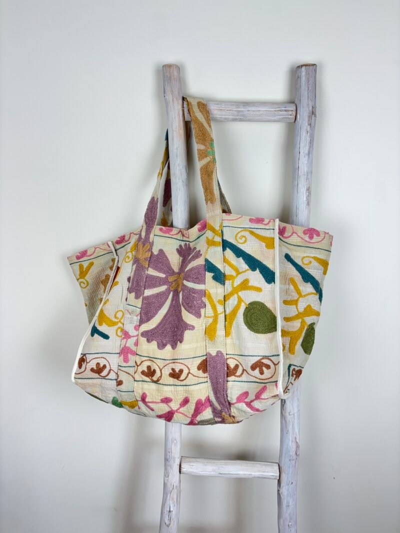 Sac cabas Havana brodé Suzani #18 - pièce unique – Image 3