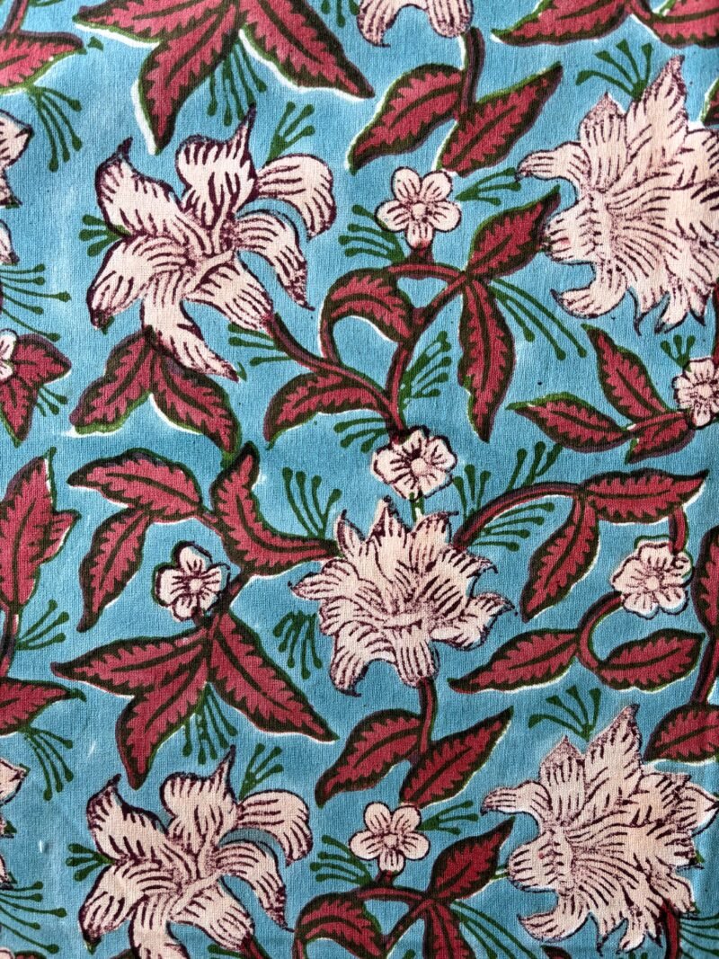 Nappe "Un Jardin à Madère" en coton imprimé au tampon de bois – Image 2