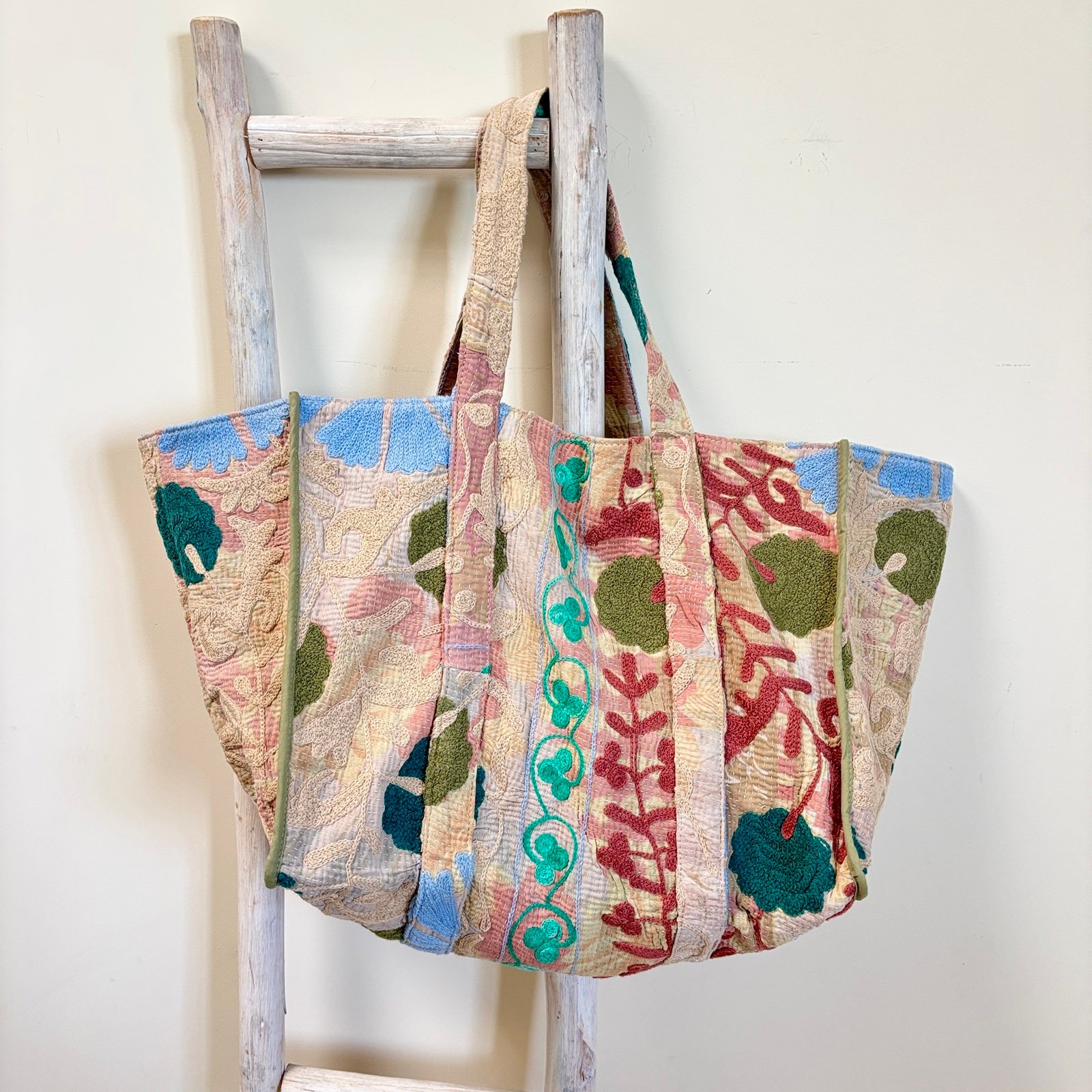 Grand sac cabas vintage Havana brodé Suzani #21 - pièce unique – Image 2