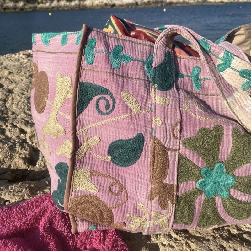 Sac cabas Havana brodé Suzani #5 - pièce unique – Image 2