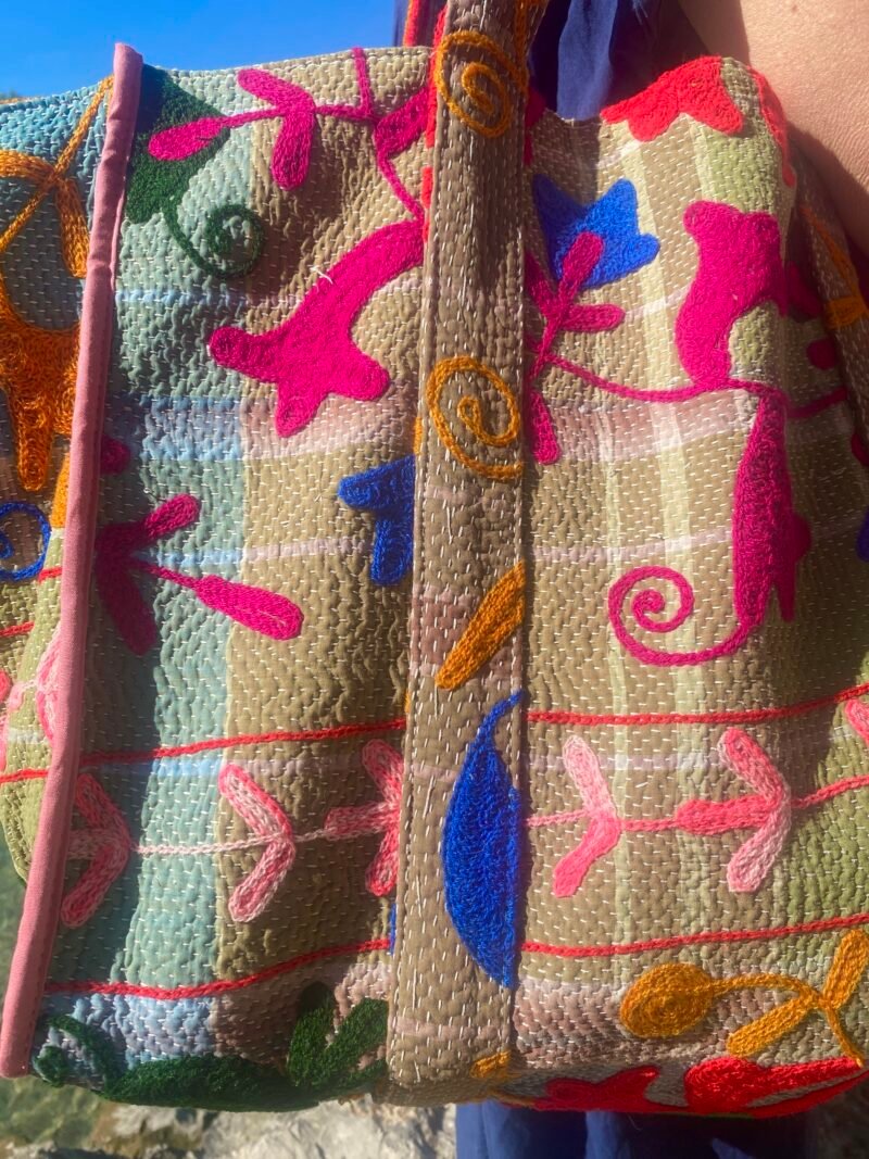 Sac cabas Ibiza brodé Suzani #10 - pièce unique – Image 3