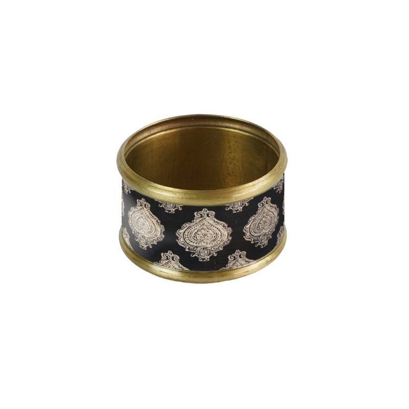 Lot de 2 ronds de serviette laiton émaillé Arles noir