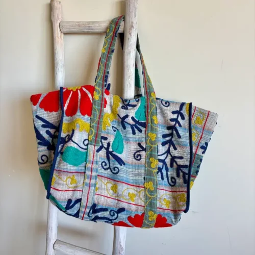 Grand sac Ibiza vintage brodé main suzani, #16 pièce unique