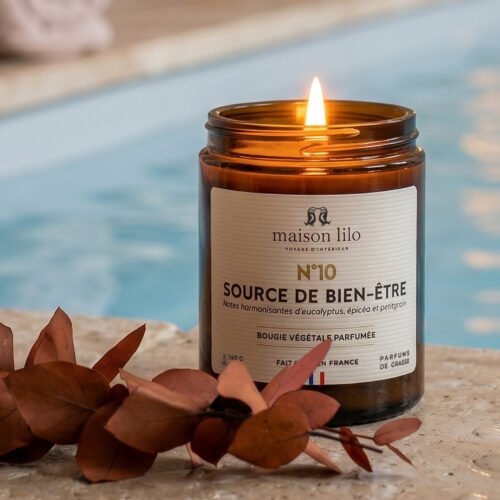 Bougie végétale parfumée N°10 Source de bien-être-140g