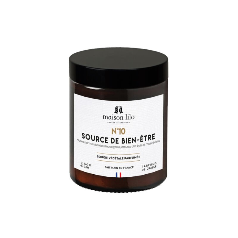 Bougie végétale parfumée N°10 Source de bien-être-140g