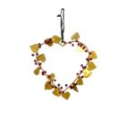 Coeur pampilles et perles de bois laiton - grand modèle