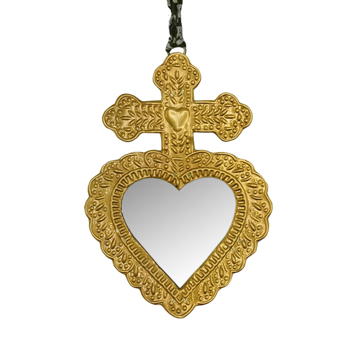 Miroir ex-voto Arles laiton antique – Image 3