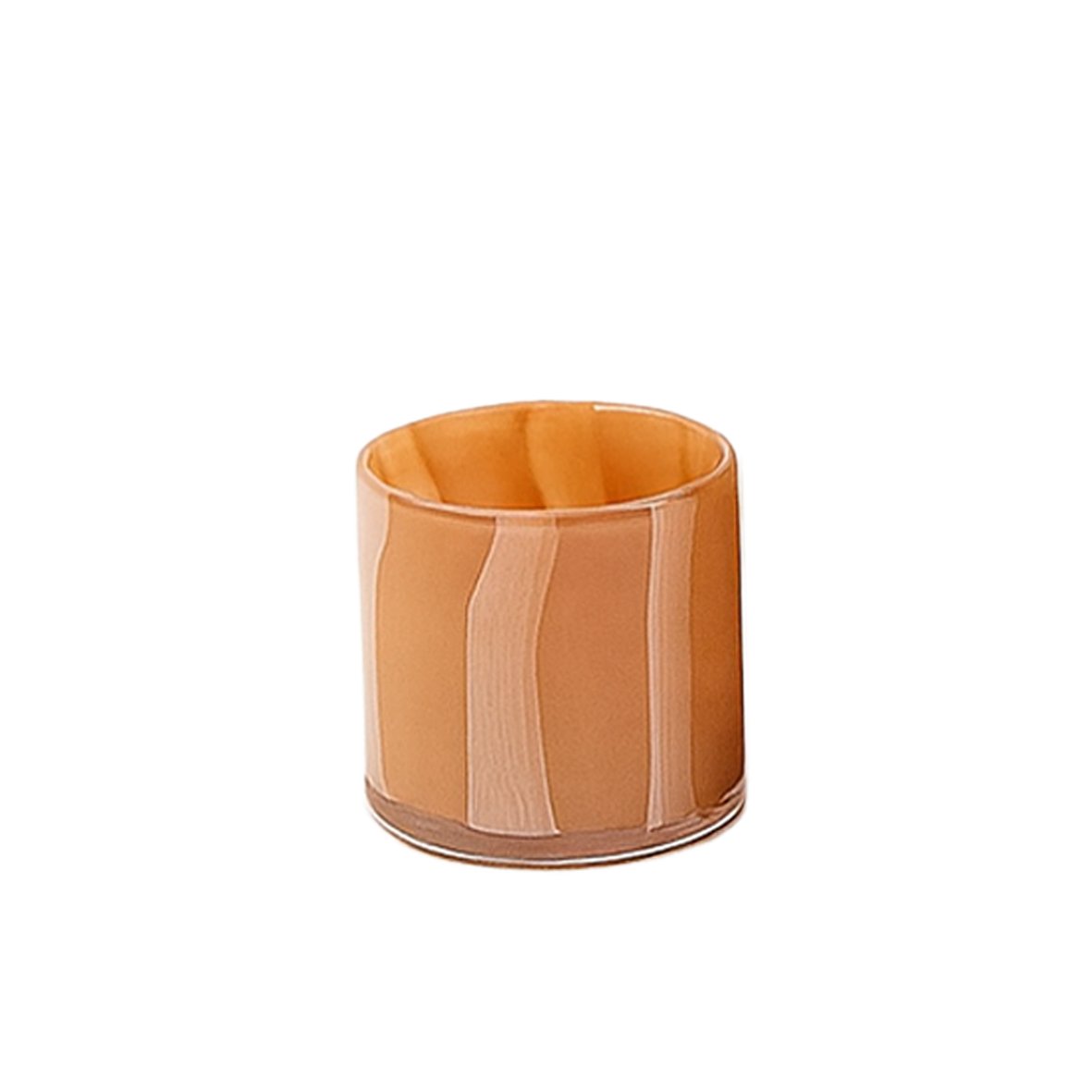 Photophore en verre soufflé moka/beige