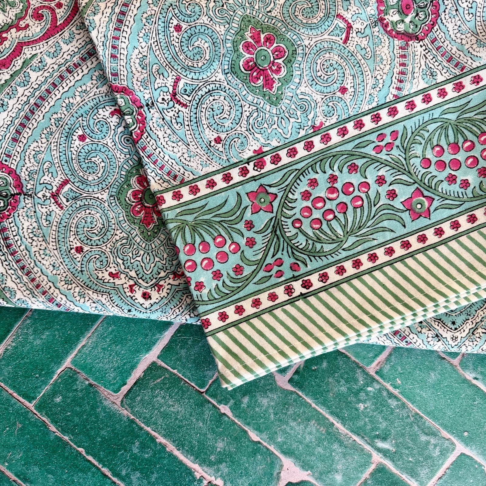 Nappe Madame de Sévigné en coton imprimé blockprint – Image 2