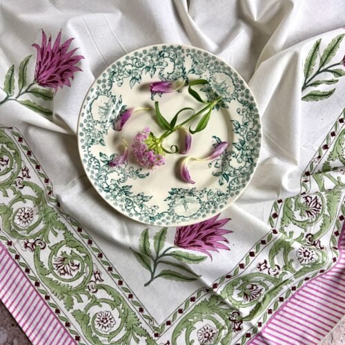 Nappe Leela, coton imprimé blockprint