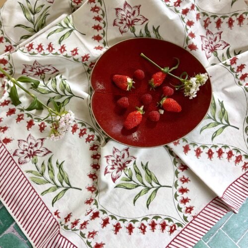 Nappe Udaipur, coton imprimé blockprint