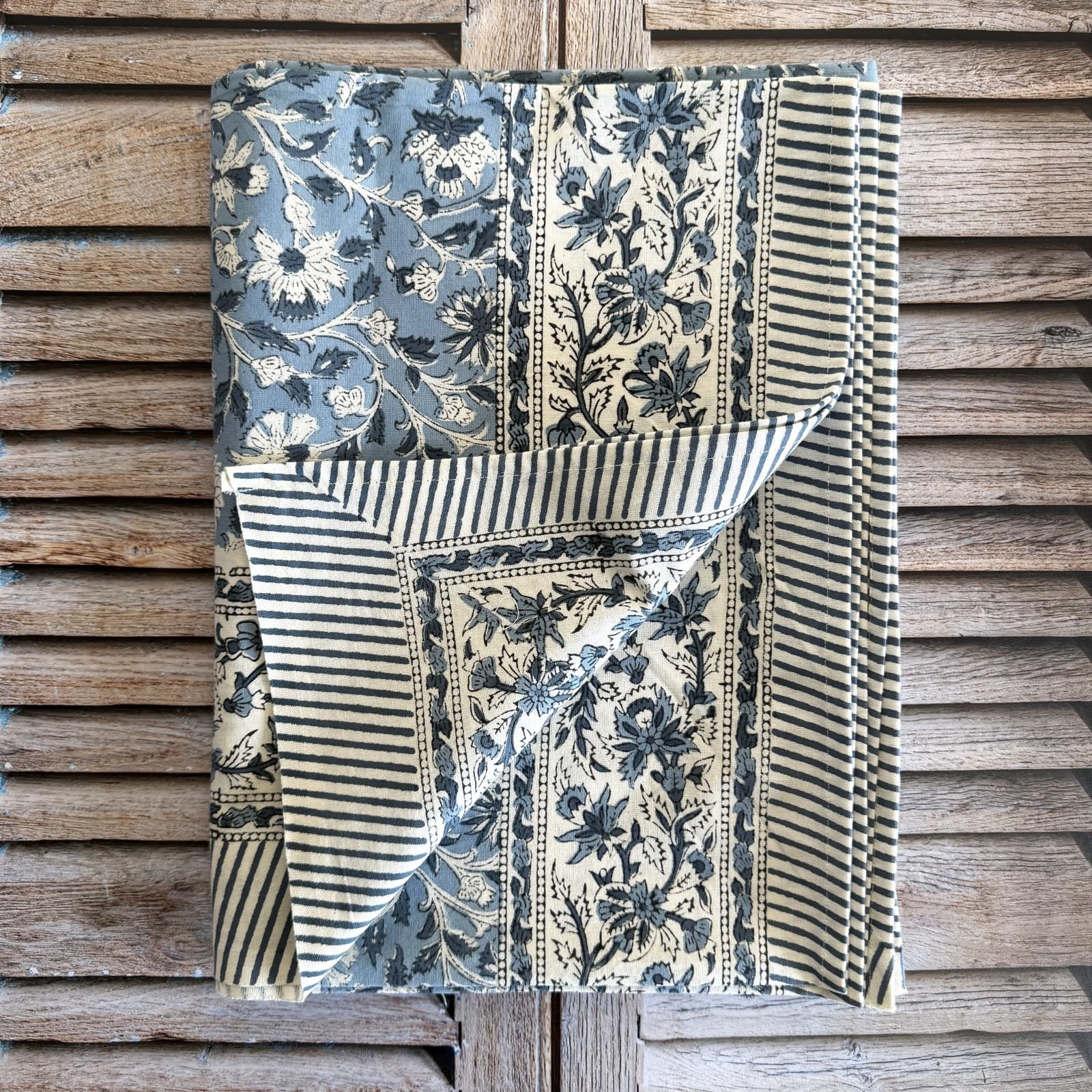 Nappe Forget me not, coton imprimé blockprint – Image 2