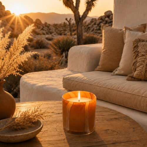 Bougie Solar Lounge dans photophore 180g, made in Provence