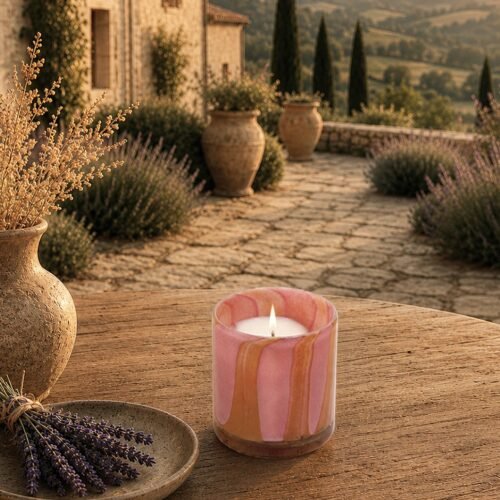 Bougie Dolce Vita dans photophore 180g, made in Provence