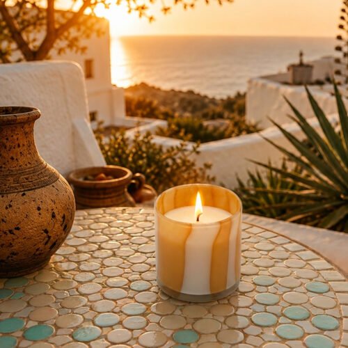 Bougie Hippie Chic  dans photophore 180g, made in Provence