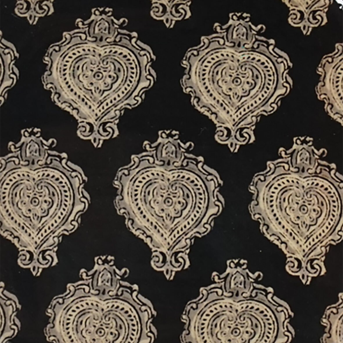 Plateau coeur métal émaillé Arles noir, bordure dorée – Image 2