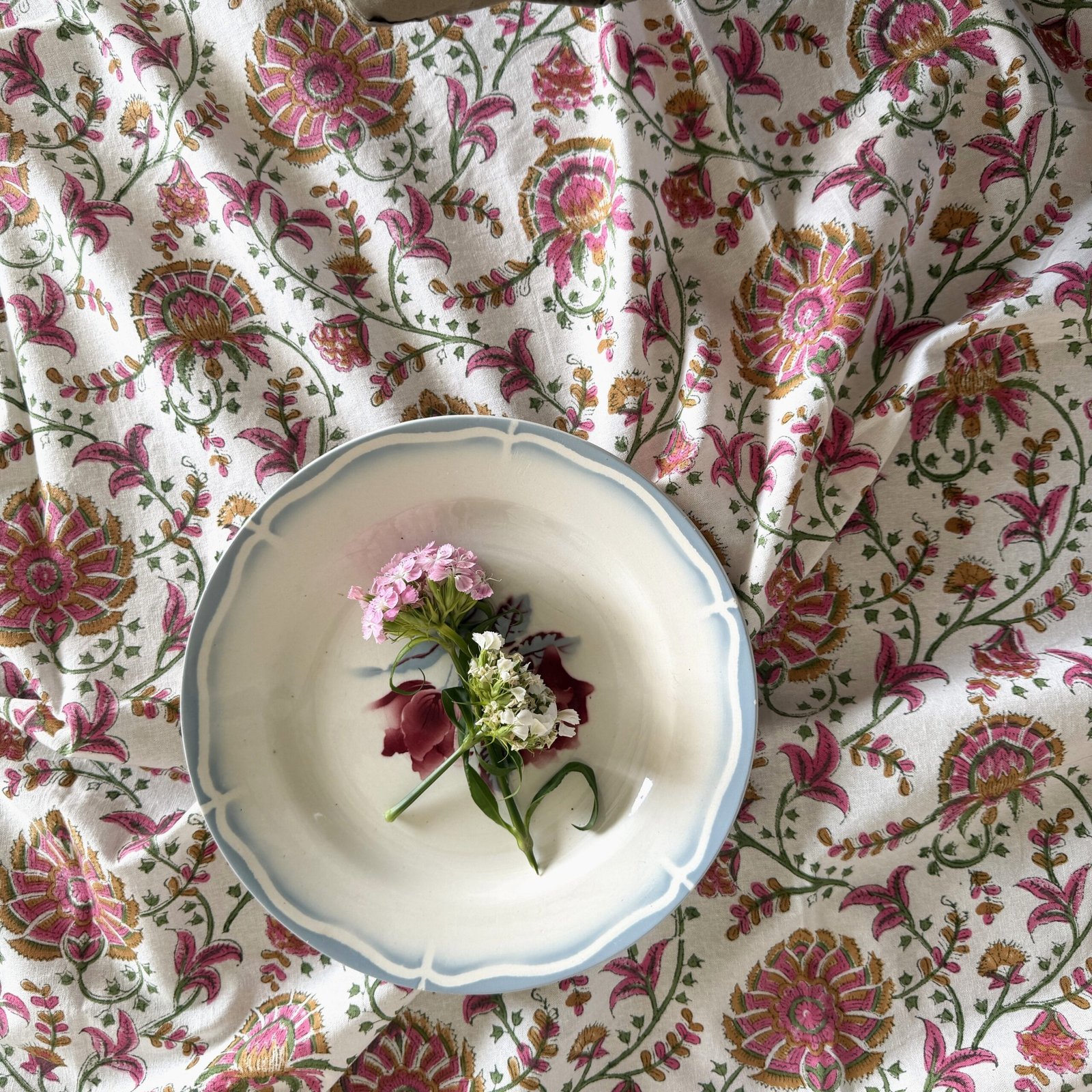 Nappe Amboise, coton imprimé blockprint – Image 2