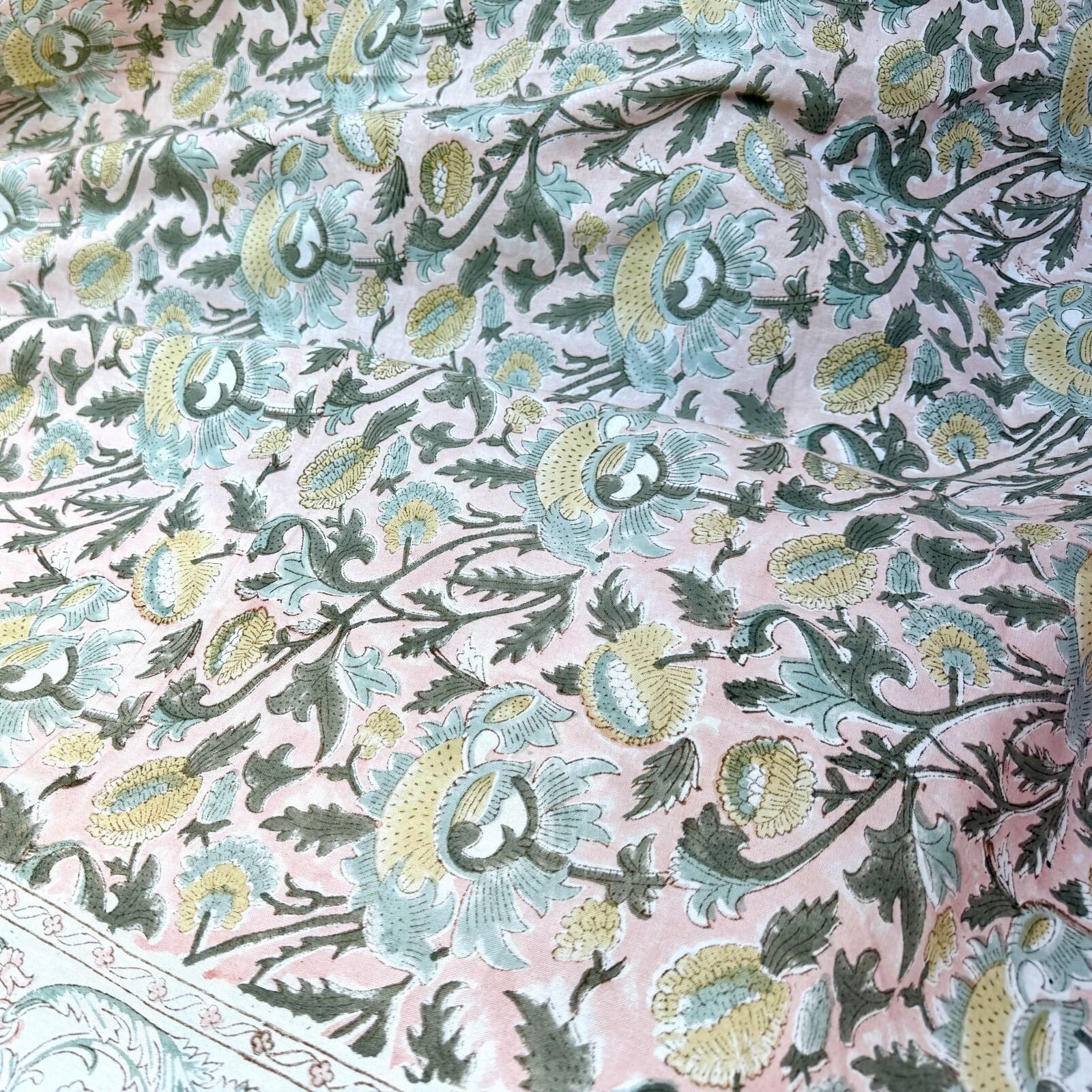 Nappe Ninon pétale, coton imprimé blockprint – Image 2
